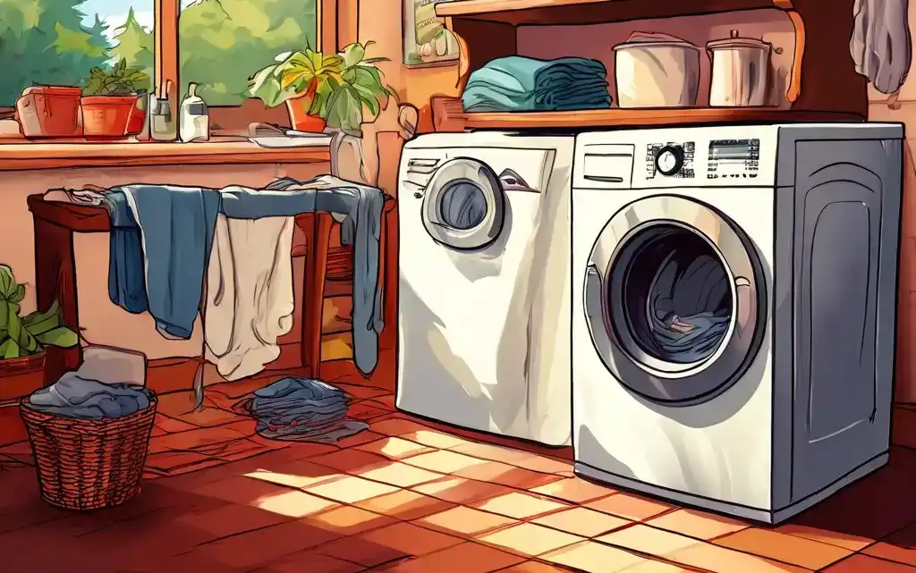 Illustration of a laundry room